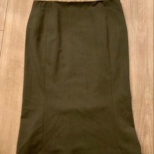 Lauren Ralph Lauren olive green wool skirt so 12